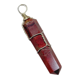 Natural Seven chakra <b>Pencil</b> Pendant, 30-35 mm, Purple, Reiki Healing Stone, Silver Chain, Unisex, Choker, Universal Fit - Product Image 4