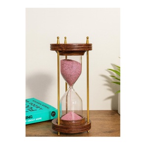 Luxury Metal <b>Hourglass</b> <b>Timer</b> Golden Frame Clear Glass Sand <b>Timer</b> Decorative Piece For Living Room Table - Product Image 1