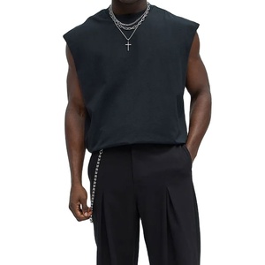 High Quality Boxy <b>Distressed</b> Plain Quick Dry Men Woven Knitted Tank <b>Top</b> Heavyweight Material Hot Selling Streetwear Jersey <b>Top</b> - Product Image 2