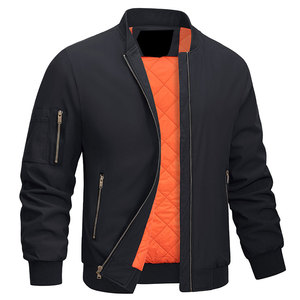 แจ็คเก็ตบอมเบอร์กันลมมีซิปสำหรับผู้ชาย, เสื้อแจ็คเก็ตบุนวมให้ความอบอุ่นสำหรับฤดูหนาว - Product Image 6