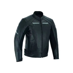 Cómoda chaqueta de cuero de moto de Venta caliente para hombres disponible en chaqueta de moto antiarrugas de tarifa al por mayor - Product Image 1
