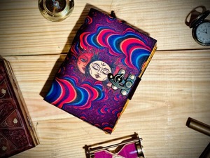 Cuaderno de cuero de arcoíris personalizado Vintage diario Sketchbook para hombres y mujeres con encuadernación de costura de hilo - Product Image 3