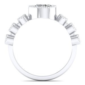 REYES corte de pera 0,89 quilates Moissanite Halo anillo de alta calidad 925 Anillos de Compromiso de plata esterlina regalo nupcial joyería fina - Product Image 4