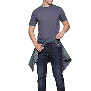 เสื้อยืดสีเทาสตีลพรีเมียมสำหรับผู้ชาย |   เสื้อยืดคอกลมผ้าฝ้ายหวี 100% สัมผัสนุ่ม แขนสั้น แฟชั่นทันสมัยสำหรับสตรีทแวร์ระดับไฮเอนด์ - Product Image 3