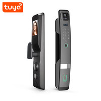 Serrure intelligente PST PST-H20-P WiFi avec reconnaissance faciale 3D, empreinte digitale, carte-clé, mot de passe, contrôlée par l'application TuyaSmart, compatible avec les portes en verre