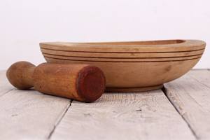 Juego de mortero y Maja de madera natural, molinillo de especias ecológico para cocinar saludablemente - Product Image 5