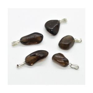 จี้หินทัมเบิ้ลควอทซ์สโมคกี้พร้อมพวงกุญแจคริสตัลหินอัญมณี - Product Image 1