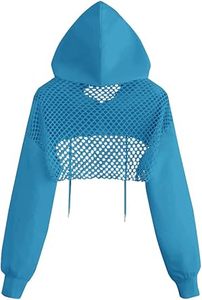 Wholesale High Quality <b>Women</b> Crop Top Fleece Material Mesh <b>Shrug</b> <b>Women</b> Crop Top Hoody Cheap Price Custom Fashion <b>Women</b> Hoodies - Product Image 2