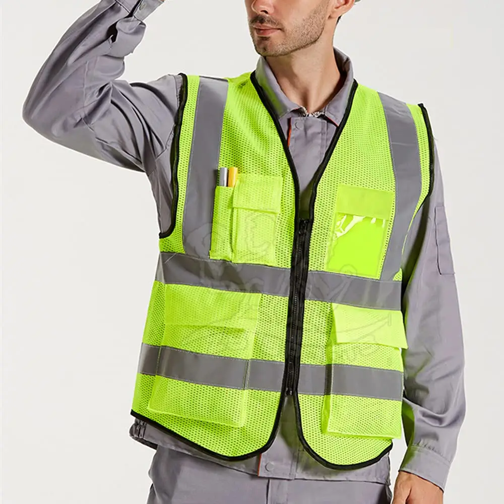 Gilet de sécurité réfléchissant de haute qualité pour les travailleurs gilet de sécurité haute visibilité avec son propre Logo personnalisé