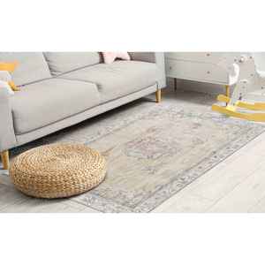 Tapis à motifs géométriques : Design moderne, tons doux, tapis antidérapant, avec poils doux - Product Image 3