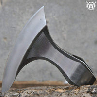 Cabeza de Hacha Vikinga de Acero con Alto Contenido de Carbono, Estilo Gotland, Industrial, Personalizable, para Acampar al Aire Libre, con Logotipo Personalizado, Filo de Corte de 16 cm, TV