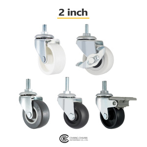 2 inch 2.5 inch 3 inch 4 inch 5 inch đồ nội thất xe đẩy ren thân Caster xoay PU PP bánh xe - Product Image 2