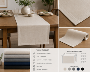 Linen Look Cotton <b>Table</b> <b>Runner</b> Modern Elegant Hotel Restaurant Dining <b>Table</b> Decoration <b>Runner</b> Direct Supplier In Denizli Turkey - Product Image 4