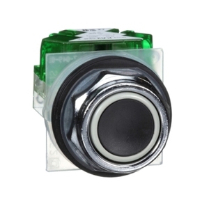 Interruttori SCHNEIDER ELECTRIC Harmony 9001K in Metallo Nero da Incasso, Pulsante a Pressione da 30mm 1NO con Ritorno a Molla 9001KR1BH5 - Product Image 1