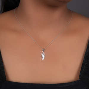 Collier pendentif divinité en argent 925 avec diamant et perle, design vintage tendance en forme de croix, bijoux spirituels pour mariage et fiançailles - Product Image 2