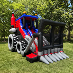 Aire de jeux gonflable professionnelle 7x4x6h m – Château gonflable en PVC avec toboggan – Utilisation professionnelle en extérieur/intérieur – Conforme aux normes européennes - Product Image 1