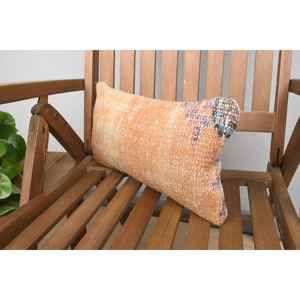 Premium Beige Ikat Patchwork Wool <b>Pillow</b> 8x16 Inch Woven Vintage Square Decorative Accent for Sofa Home Portable for <b>Christmas</b> - Product Image 3