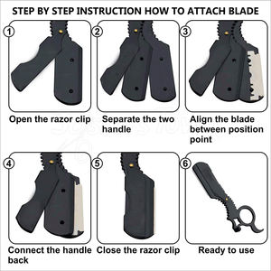 Maquinilla de afeitar recta de uso de salón con hoja de acero inoxidable y marca disponible para compradores a granel - Product Image 6