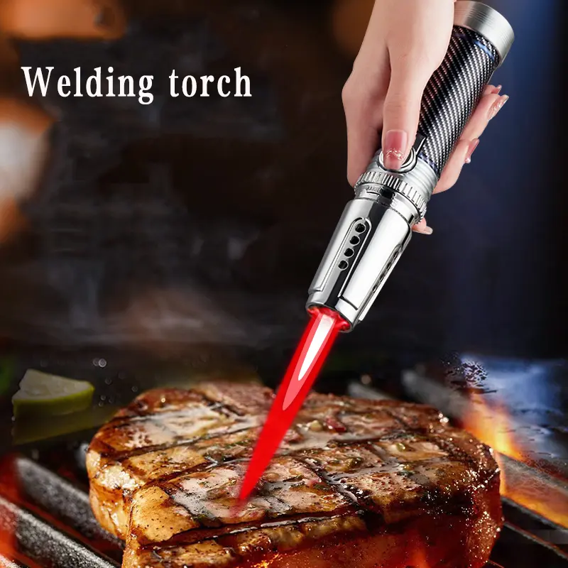 DEBANG Torch lighter powerful BBQ jet refillable metal body with safe lock and thermal design used for kitchen and outdoor
