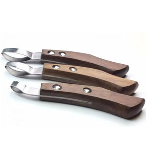 Cuchillo para Cascos de Primera Calidad, Cuchillo Ovalado para Herrador, Cuchillo para Cascos de Caballos, Hoja de Acero Inoxidable, Mango de Madera de Caucho, Cortador de Cascos para Ganado y Caballos - Product Image 1
