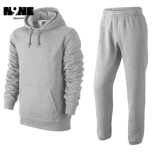 ชุดวอร์มผ้าฝ้าย2ชิ้นสำหรับผู้ชายเสื้อมีฮู้ดและกางเกงพลุแบบมีซิปสำหรับ100% ออกแบบโลโก้ได้ตามต้องการ - Product Image 2