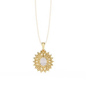 Collier en or 18 carats avec diamant cultivé en laboratoire pour femmes, magnifique accessoire - Product Image 5