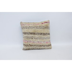 Beige Kantha <b>Patchwork</b> Wool Pillow 16x16 Inches Luxury Embroidered Vintage Fluffy Print Portable for <b>Bedding</b> or Sofa Use - Product Image 1