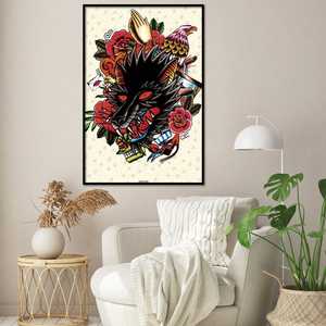 Póster de lobo en lienzo de Cardxcore para decoración de pared - Product Image 3