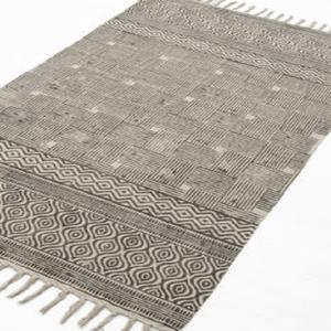 Indigo bleu bloc imprimé coton indien tissé canapé-lit jeter tissé coton indien jeter couverture en gros bleu Indigo et bloc - Product Image 4