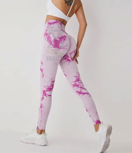 Vente en gros de leggings de yoga teintés à carreaux taille haute vêtements de sport vêtements de sport pour retarder - Product Image 1