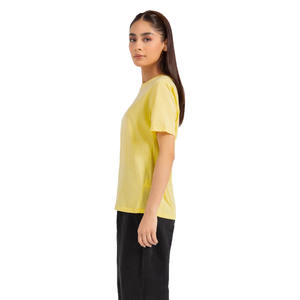 Vente en gros fabriqué en usine jaune 100% coton bambou femmes lettre imprimé t-shirts surdimensionnés grande taille t-shirts graphiques à vendre - Product Image 3