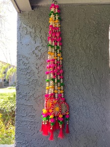 3 pies indio puerta colgante Toran decoración Haldi Mehndi Desi boda indio festivo pared colgante decorativo Puja telón de fondo para Diwali - Product Image 2