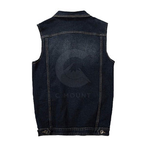 Chaleco vaquero transpirable de alta calidad con diseño personalizado para hombre, chaleco vaquero bajo MOQ para hombre, chaleco vaquero para hombre recién llegado - Product Image 2