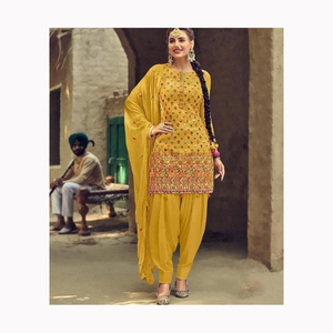 Dupatta/chal de terciopelo de seda púrpura bordado dorado para mujer, bordado pesado de 4 lados para fiesta, boda, estilo indio paquistaní - Product Image 5