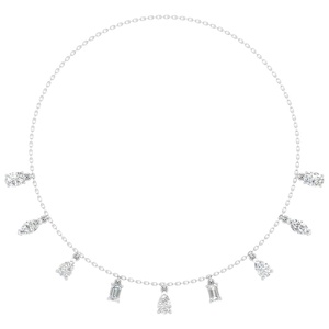 Collier de station de diamants multi-formes en argent sterling 925 d'Inde | Bijoux de tous les jours élégants | cadeau de la Saint-Valentin pour elle - Product Image 6