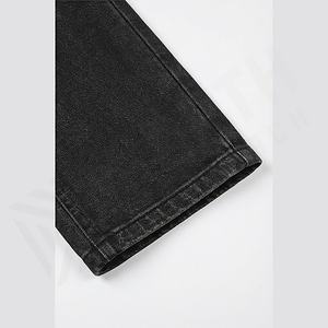 Pantalones Vaqueros Rectos de Diseñador para Hombre, Estilo Vintage, Lavado, con Parches, Ropa Urbana, Ajustados, para Verano y Otoño, OEM Personalizado - Product Image 6