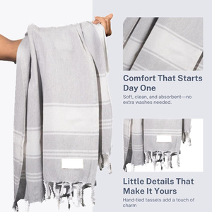 Toalla de baño Fouta Hammam, envoltura de baño de algodón turco tejida a mano, absorbente ligera, manta de viaje de secado rápido para Spa, manta de Yoga para Picnic - Product Image 5