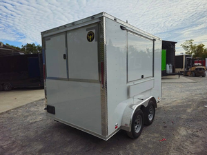 Remorque de restauration mobile blanche 7x12 avec toit en V, entièrement équipée, pour la vente de pizzas, à vendre - Product Image 3