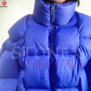 Moda High Streetwear Custom Plus Oversized 3D Weave Plaid acolchado Bubble Puffer Down Jacket - Product Image 6