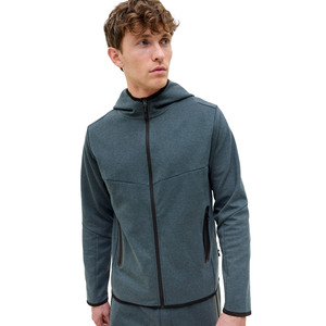 Survêtement pour homme avec fermeture éclair intégrale, 100% coton molletonné, imprimé, jogging deux pièces, vêtements de sport d'hiver - Product Image 2