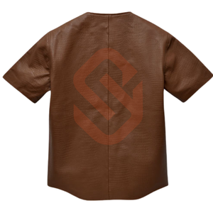 แจ็คเก็ตนักขี่จักรยานหนังสีน้ำตาลผู้หญิงแจ็คเก็ตแฟชั่นวินเทจหนังนาปาแท้โลหะมีสไตล์ - Product Image 6