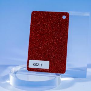 Plaque en acrylique coulé rouge vif pailleté de 1/8 po, service de découpe au laser disponible - Product Image 6