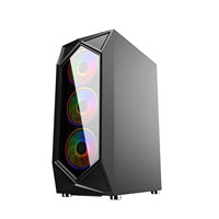 KINPOWER Mid Tower Vente directe d'usine Étui pour ordinateur de jeu Mini ITX Étui pour jeu vidéo avec ventilateurs 8*12cm RVB Fenêtre latérale