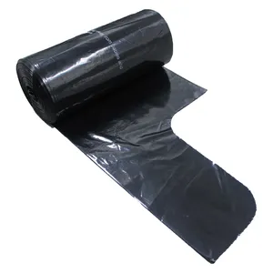 Garbage Bag Flat Tie Handle Heavy Duty Trash Can Liners Disposable Plastic Garbage Bag Vietnam ODM Supplier Direct Factory Price