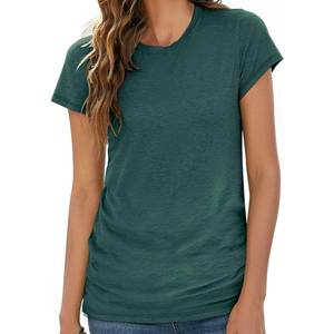 Vente en gros de t-shirts de luxe personnalisés pour femmes t-shirts en coton/nylon avec impression de logo de votre marque de taille plus courts - Product Image 3