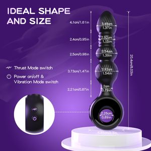 Uniek ontwerp met schroefdraad, G-punt stimulatie, stotende anale kralen, buttplug, <span class=keywords><strong>dildo</strong></span>, vibrator, prostaatmasser, seksspeeltje voor mannen en vrouwen - Product Image 5