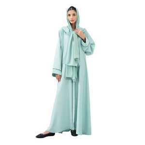 Abaya ouverte en mousseline de soie Loriya, abaya islamique imprimée de qualité supérieure, ensemble de 2 pièces, vêtements islamiques - Product Image 1