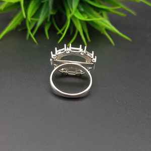 Base de Anillo Ovalada de Plata de Ley 925 de Alta Calidad, 8x10 mm, para Joyería DIY, Suministros de Joyería al por Mayor, Base de Anillo para Piedras Preciosas - Product Image 2