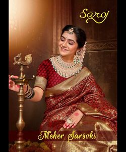 Très beau et coloré Saree de festival imprimé avec chemisier Pièce Indian Woman Wear Sari - Product Image 5