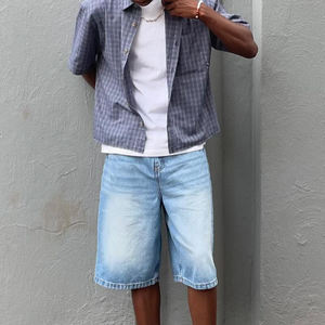 2026 New Trendy Custom Men Jeans Light Blue <b>Short</b> Men's Jorts <b>Trousers</b> <b>Trouser</b> Baggy Pants Pant Plus Size <b>Shorts</b> for Men - Product Image 3